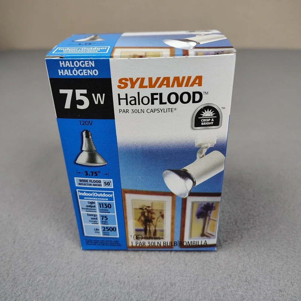 Sylvania Halo Flood Par 30 Light Bulbs 75W 4 Pack 50⁰ Wide Indoor Outdoor 3.75